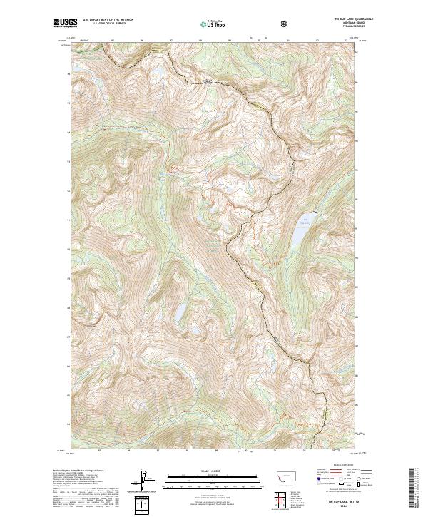 Tin Cup Lake topographic map thumbnail