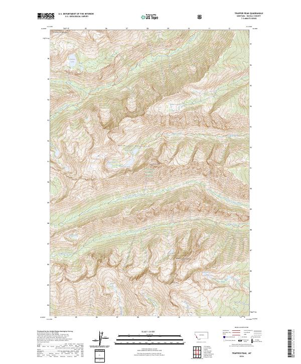 Trapper Peak topographic map thumbnail