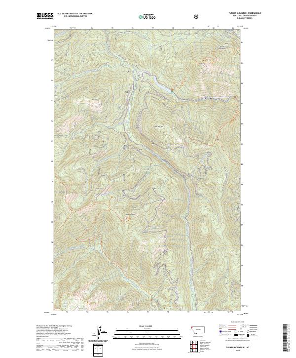 Turner Mountain topographic map thumbnail