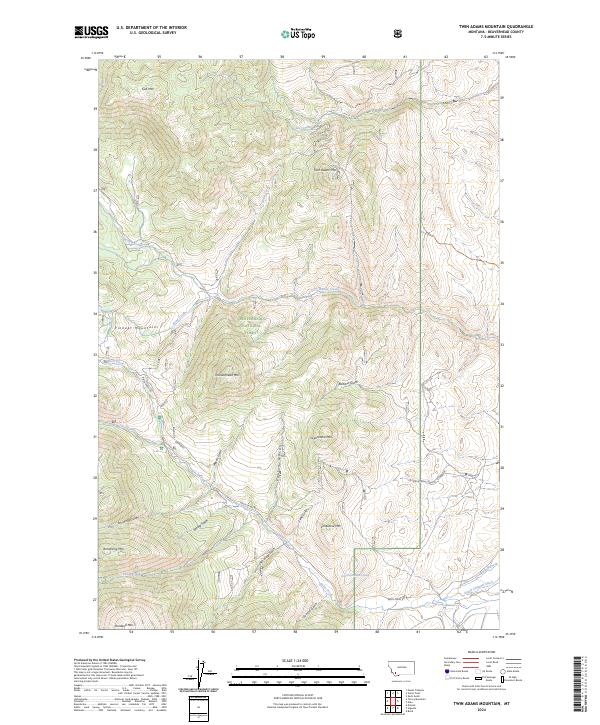 Twin Adams Mountain topographic map thumbnail