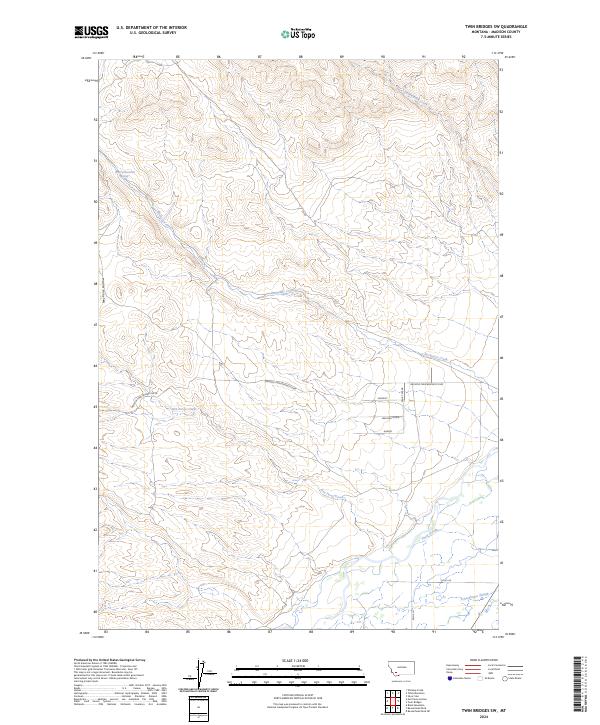 Twin Bridges SW topographic map thumbnail