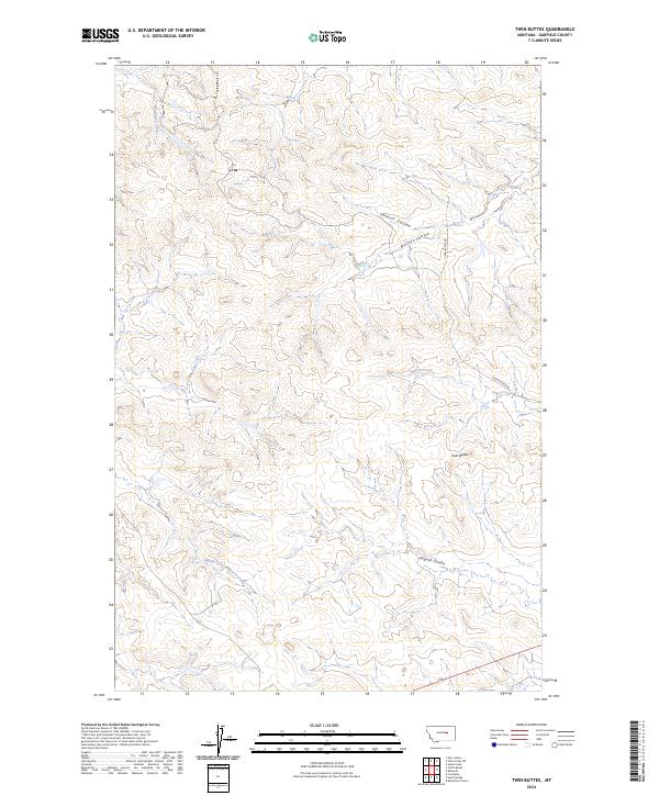 Twin Buttes topographic map thumbnail