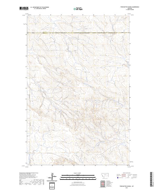 Twin Buttes School topographic map thumbnail