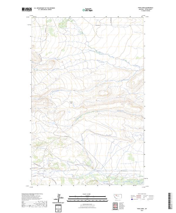 Twin Lakes topographic map thumbnail