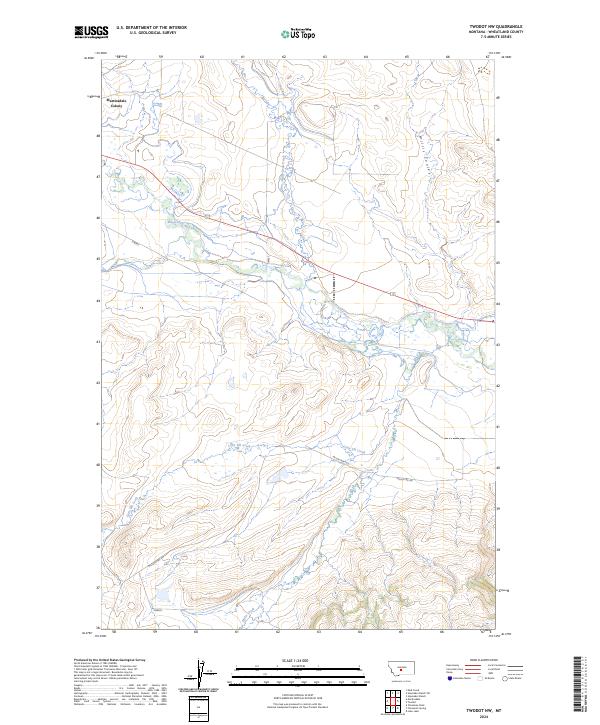 Twodot NW topographic map thumbnail