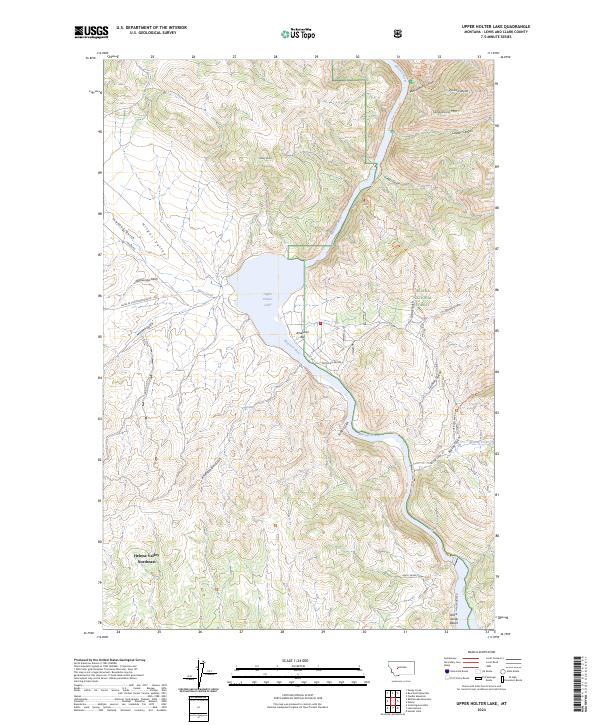 Upper Holter Lake topographic map thumbnail