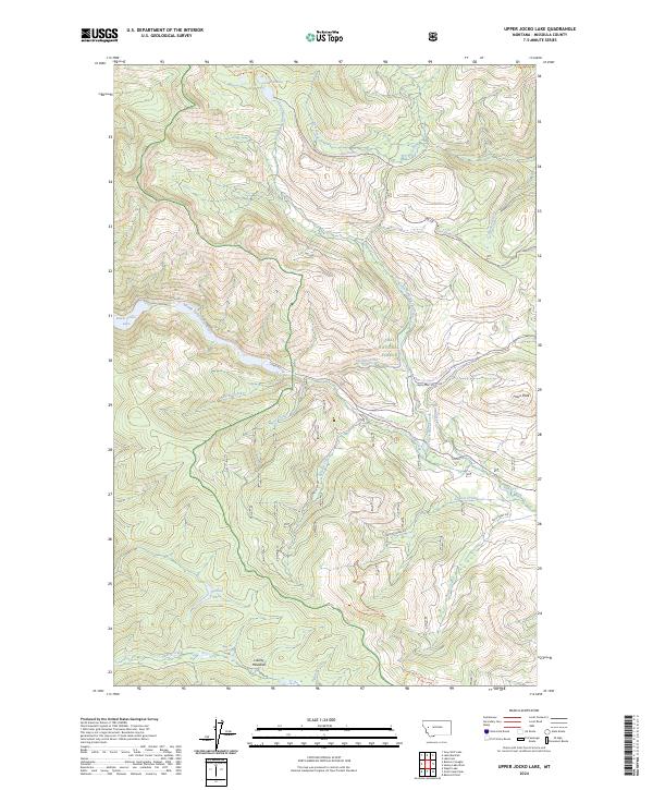 Upper Jocko Lake topographic map thumbnail