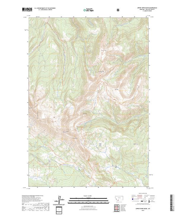 Upper Tepee Basin topographic map thumbnail