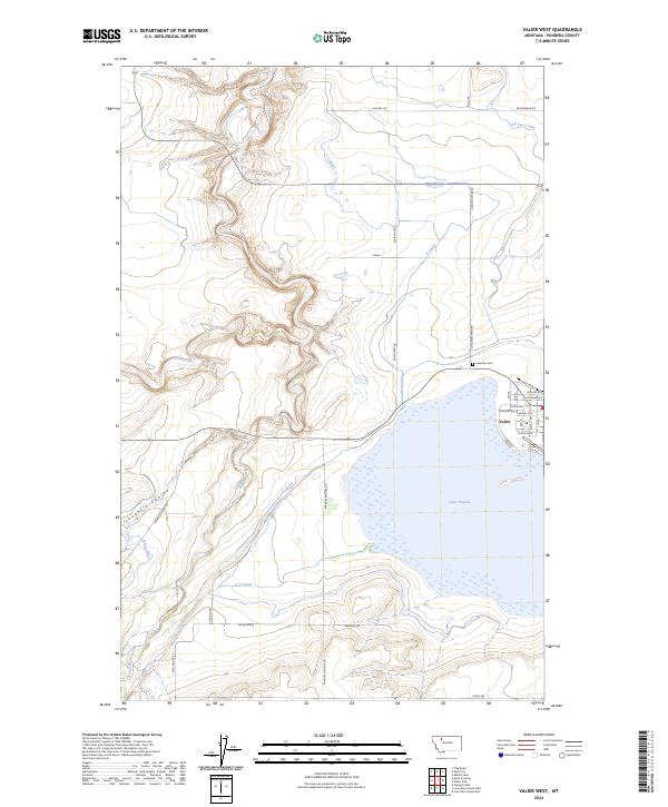 Valier West 2024 topographic map thumbnail