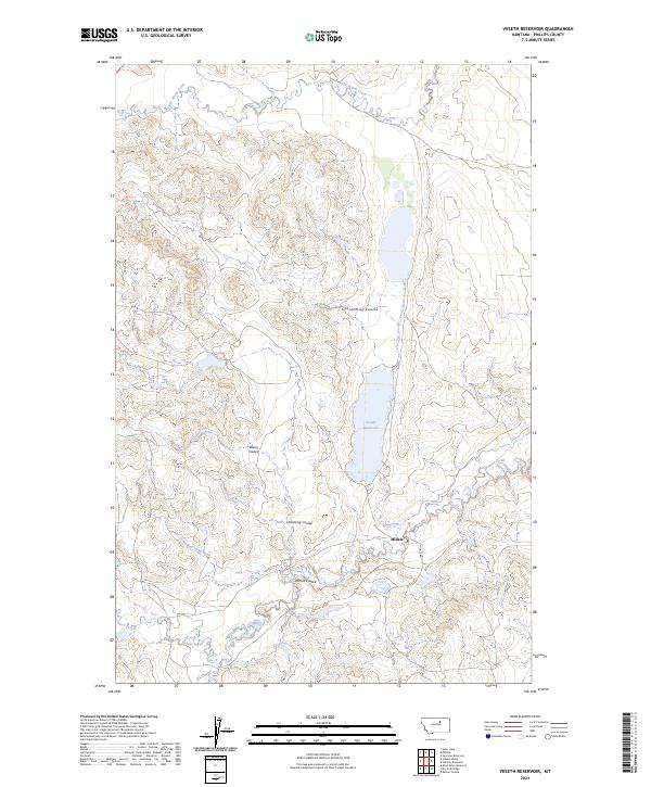 Veseth Reservoir topographic map thumbnail