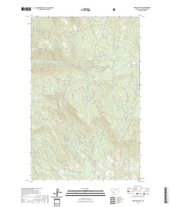 Warland Peak topographic map thumbnail