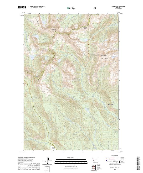Warren Peak topographic map thumbnail