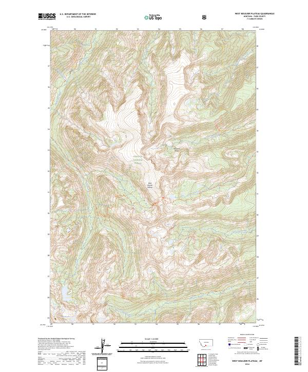 West Boulder Plateau topographic map thumbnail