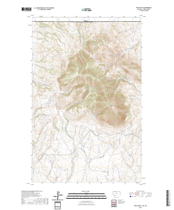 West Butte topographic map thumbnail