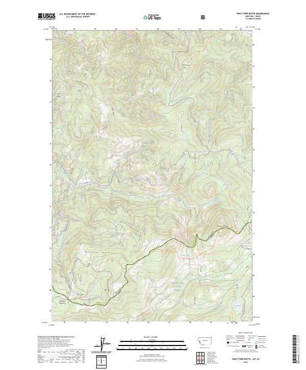 West Fork Butte topographic map thumbnail