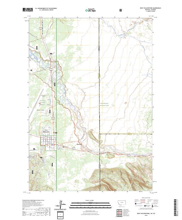 West Yellowstone topographic map thumbnail