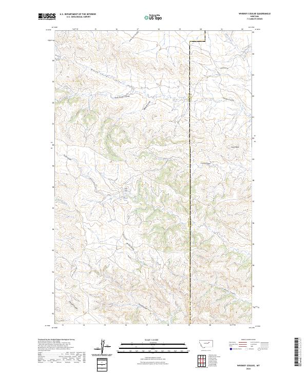 Whiskey Coulee topographic map thumbnail