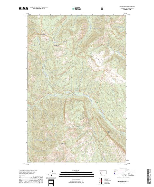 Whitcomb Peak topographic map thumbnail