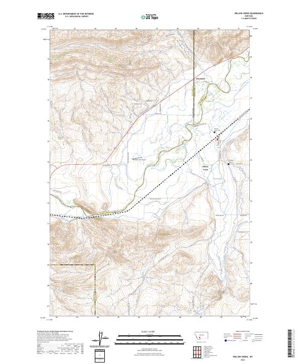 Willow Creek topographic map thumbnail