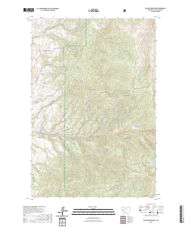 Willow Mountain topographic map thumbnail