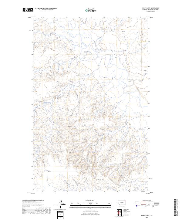 Windy Butte 2024 topographic map thumbnail