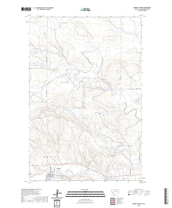 Winnett North topographic map thumbnail
