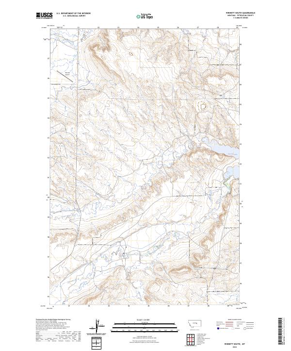 Winnett South topographic map thumbnail