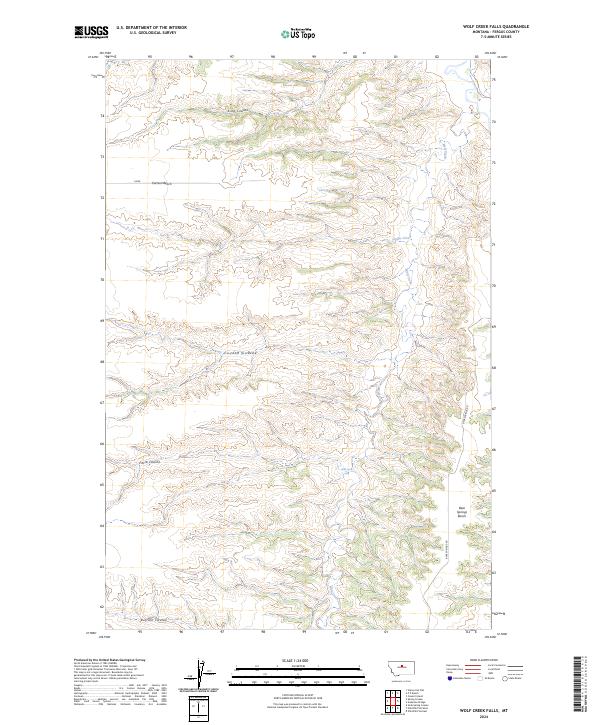 Wolf Creek Falls topographic map thumbnail