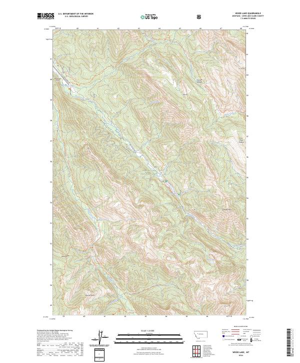 Wood Lake topographic map thumbnail