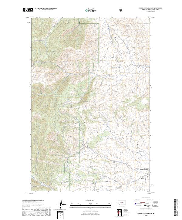 Woodhurst Mountain topographic map thumbnail