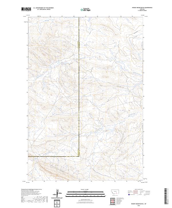 Woody Mountain SE topographic map thumbnail