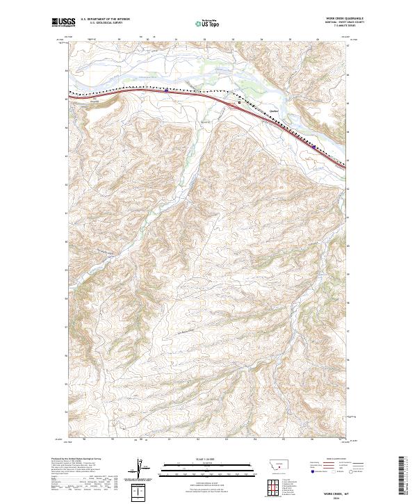 Work Creek topographic map thumbnail