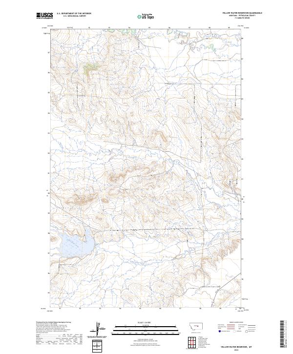 Yellow Water Reservoir topographic map thumbnail