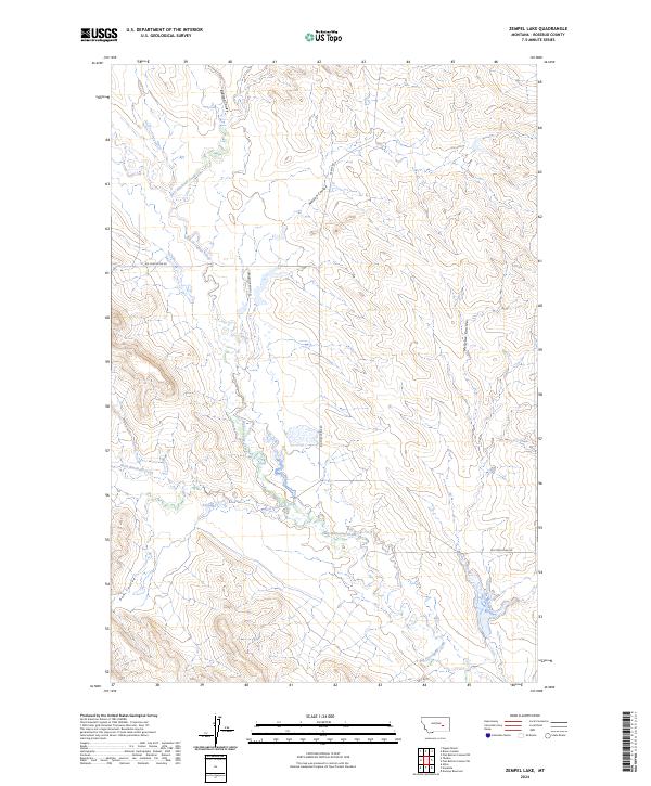 Zempel Lake topographic map thumbnail