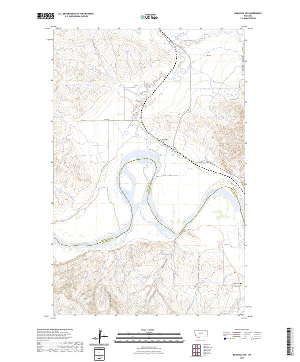 Bainville SW topographic map thumbnail