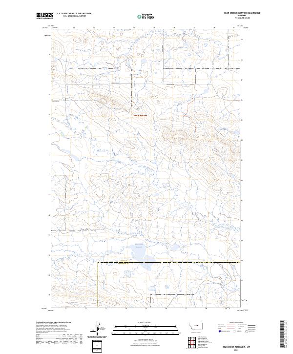 Bear Creek Reservoir topographic map thumbnail