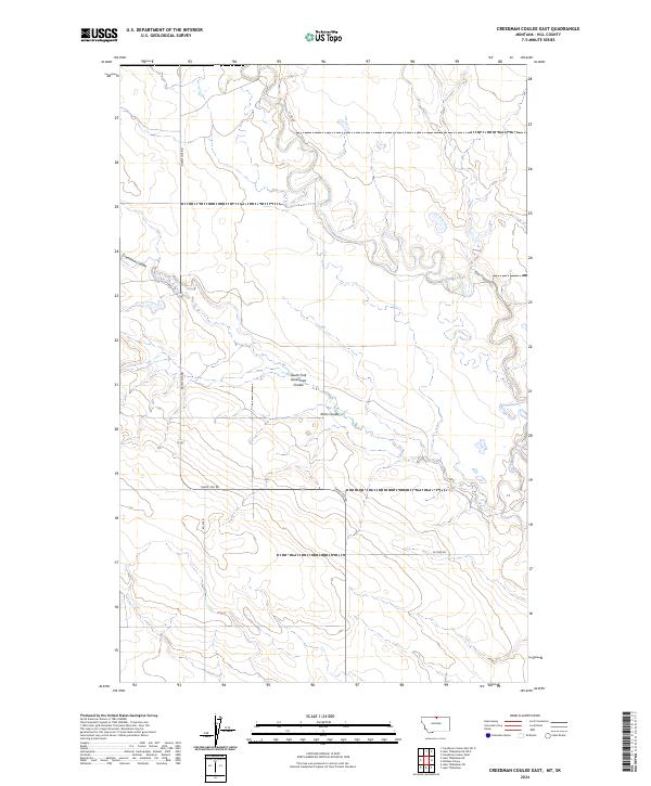 Creedman Coulee East topographic map thumbnail