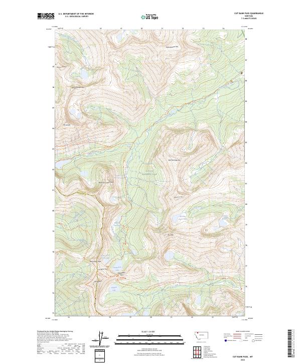 Cut Bank Pass topographic map thumbnail