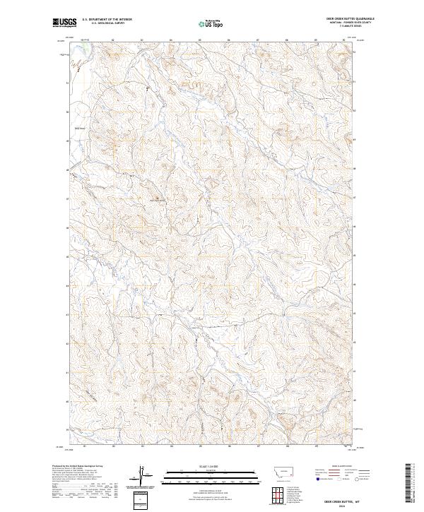Deer Creek Buttes topographic map thumbnail