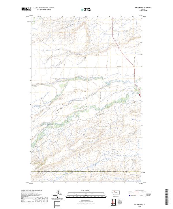 Dupuyer West topographic map thumbnail