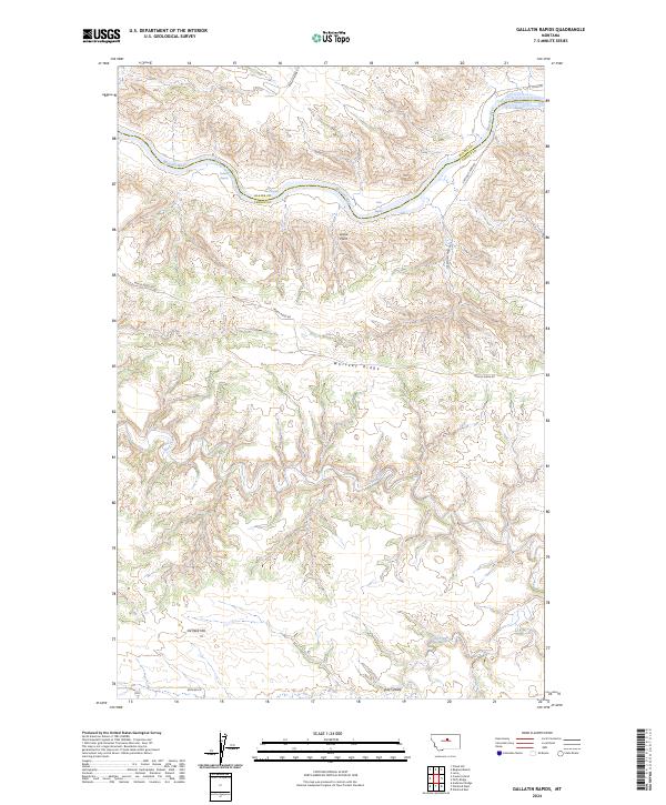 Gallatin Rapids 2024 topographic map thumbnail