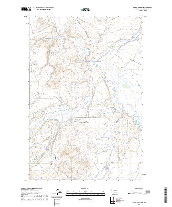 Hanson Reservoir topographic map thumbnail