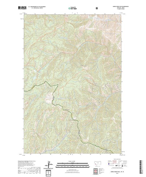 Horse Creek Pass topographic map thumbnail