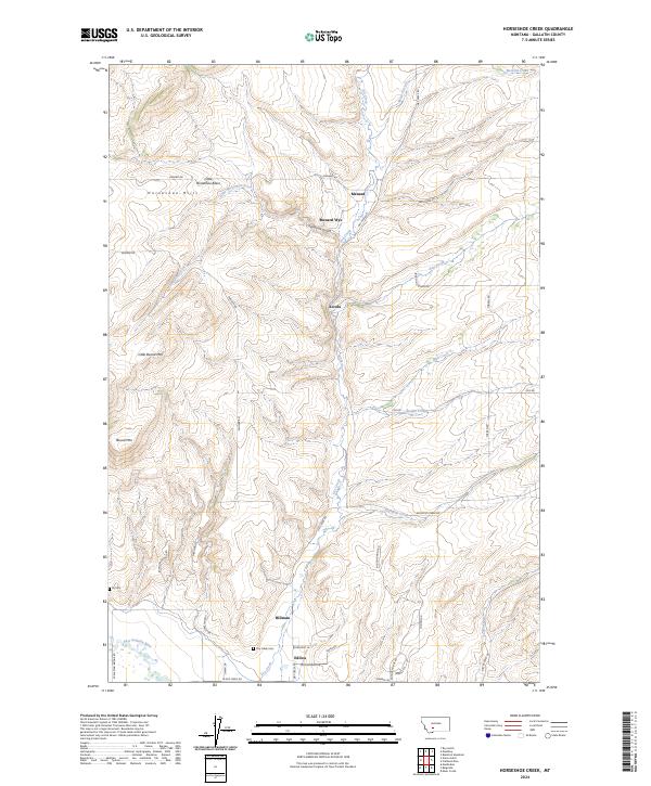 Horseshoe Creek topographic map thumbnail