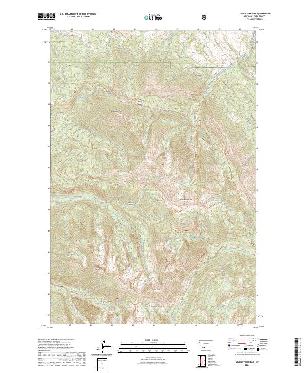 Livingston Peak topographic map thumbnail