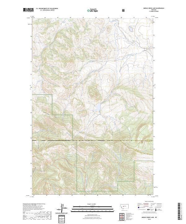 Middle Creek Lake topographic map thumbnail