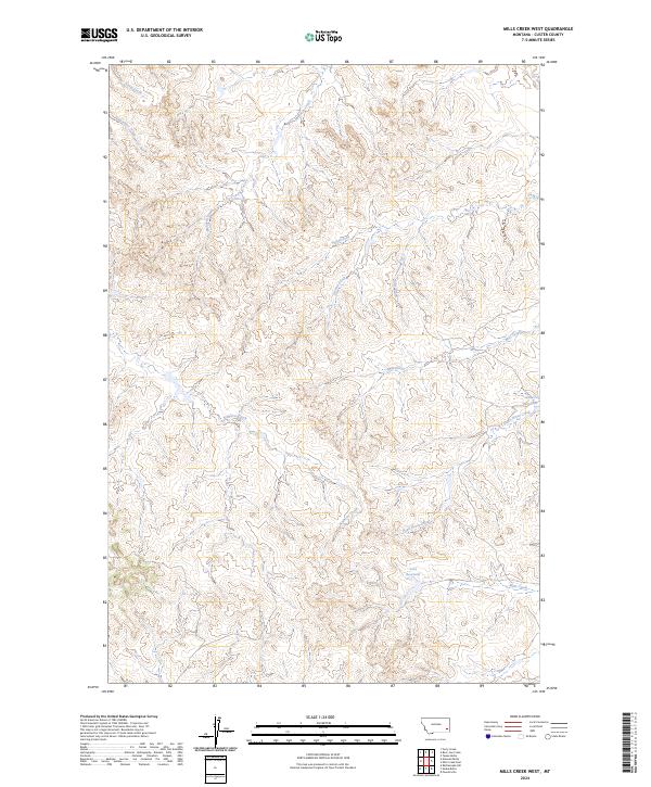 Mills Creek West topographic map thumbnail
