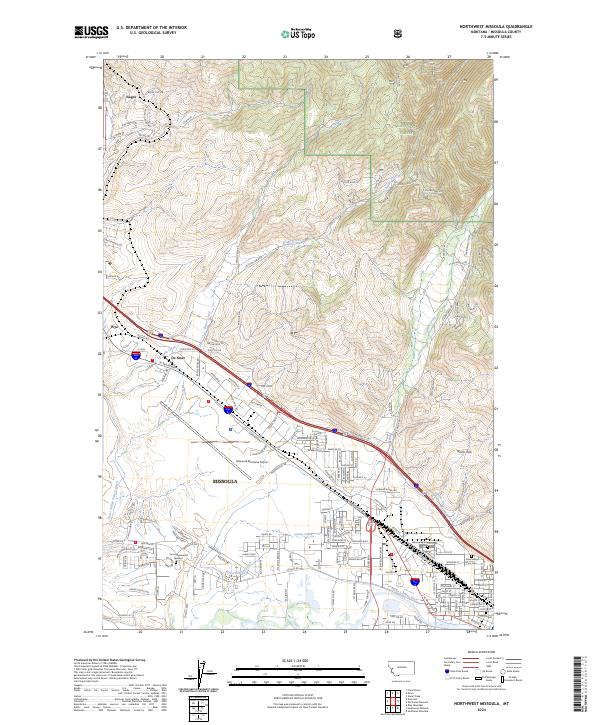 Northwest Missoula topographic map thumbnail