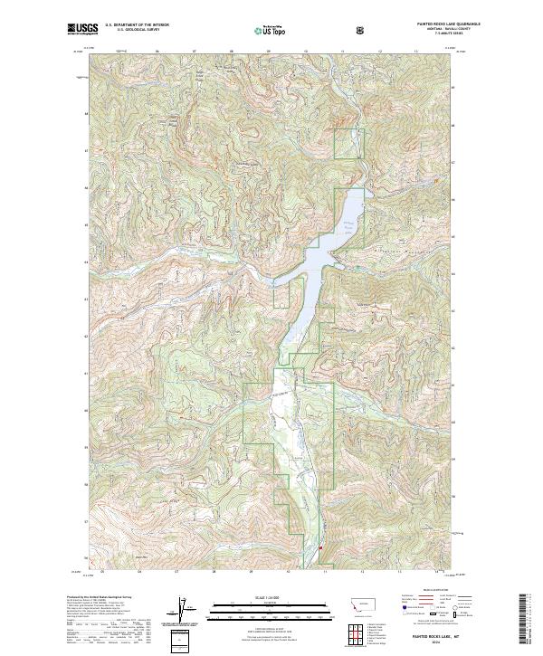 Painted Rocks Lake topographic map thumbnail