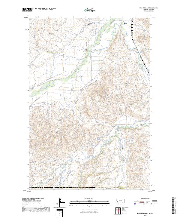 Pass Creek West topographic map thumbnail